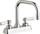 Hot and Cold Faucet with Double Lever Handle in Polished Chrome