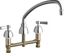 2.2 gpm 2 Hole Deck Mount Widespread Concealed Hot and Cold Water Sink Faucet with Double Lever Handle in Polished Chrome