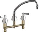 Chicago Faucets Polished Chrome 2.2 gpm 2 Hole Deck Mount Widespread Concealed Hot and Cold Water Sink Faucet with Double Lever Handle 