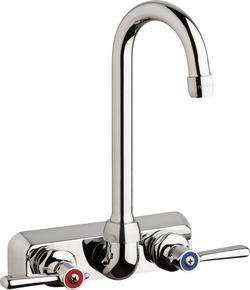 Two Lever Handle Wall Mount Service Faucet in Polished Chrome