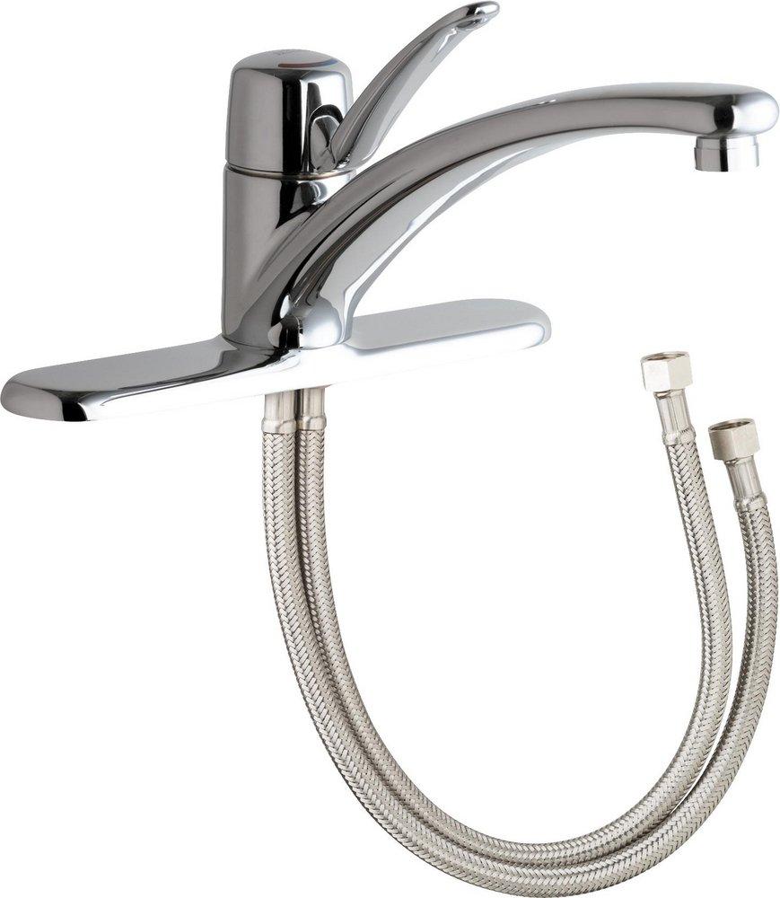 Chicago Faucets Polished Chrome Single Handle Lever Deck Mount Service Faucet 