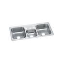 43 x 22 in. 4 Hole Stainless Steel Triple Bowl Drop-in Kitchen Sink in Brushed Satin