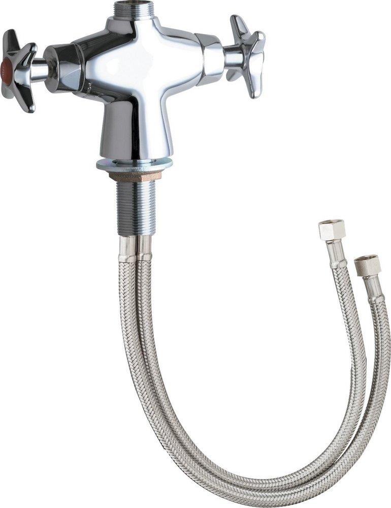Chicago Faucets Not For Potable Use 2 Handle Cross LAB Faucet Chrome 