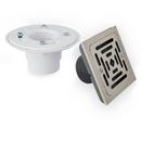 Signature Hardware Brushed Nickel Plastic Shower Drain in Brushed Gold 