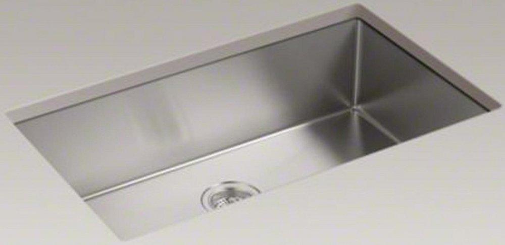 KOHLER Stainless Steel 32 x 18-5/16 in. Stainless Steel Single Bowl Undermount Kitchen Sink with Sound Dampening 