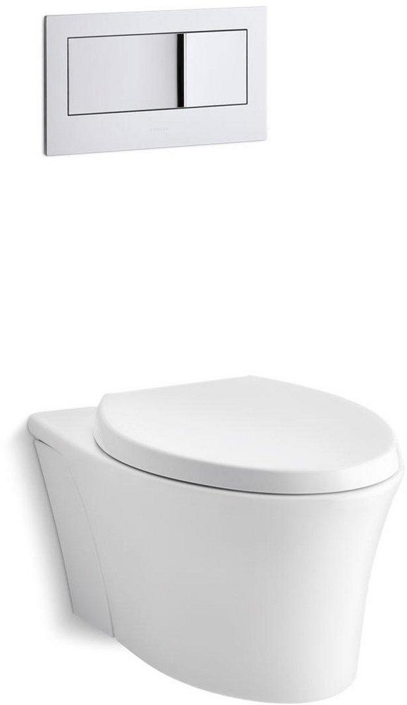KOHLER White Elongated Wall Mount Toilet Bowl 