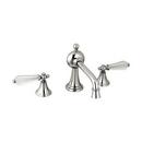 3-Hole Deckmount Widespread Bathroom Faucet with Double Lever Handle in Polished Nickel