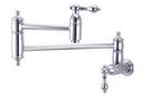 Harrington Brass Works Polished Chrome 1-Hole Wall Mount Pot Filler with Double Lever Handle 