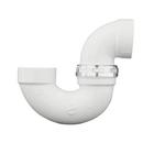 White PVC DWV Union P-Trap with Chrome Nut 