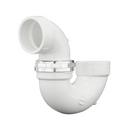 White PVC DWV Union P-Trap with Chrome Nut 