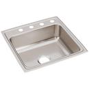 22 x 22 in. 4 Hole Stainless Steel Single Bowl Drop-in Kitchen Sink in Lustrous Satin