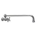 1-Hole Wall Mount Pot Filler with Single Cross Handle in Polished Chrome