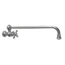 Harrington Brass Works Polished Chrome 1-Hole Wall Mount Pot Filler with Single Cross Handle 