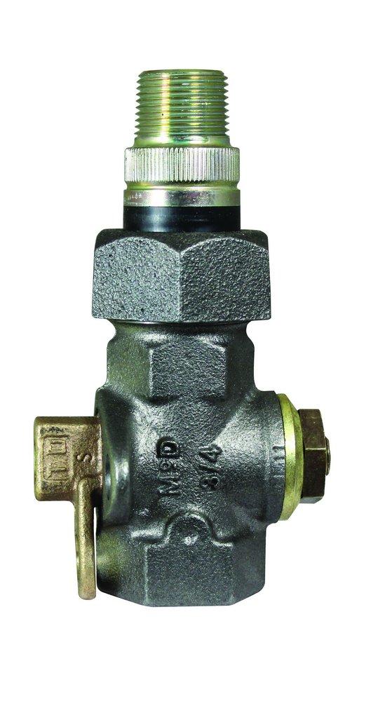 A.Y. McDonald Black Iron FNPT x Union MNPT Lockwing Handle Plug Valve 