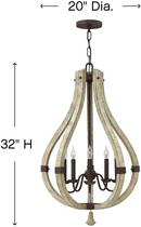 Fredrick Ramond Iron Rust 32 in. 60 W 5-Light Candelabra Chandelier 