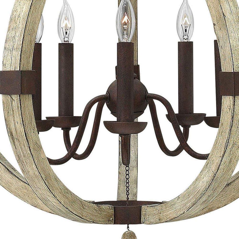 Fredrick Ramond Iron Rust 32 in. 60 W 5-Light Candelabra Chandelier 