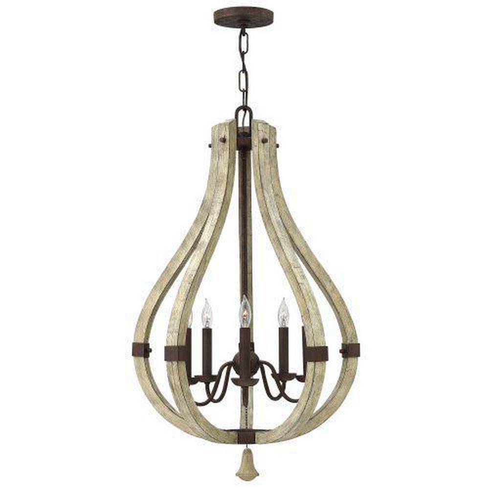Fredrick Ramond Iron Rust 32 in. 60 W 5-Light Candelabra Chandelier 