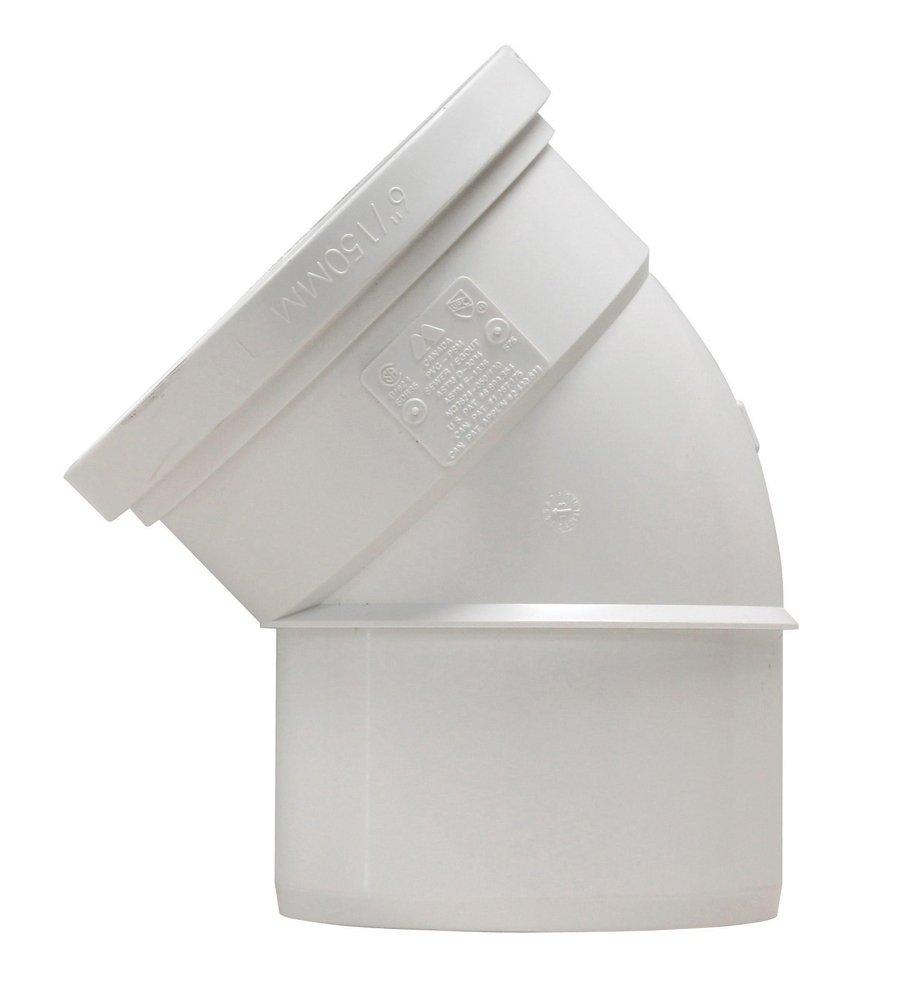 TRENCH TOUGH PLUS Gasket x Spigot 45 Degree SDR 35 Plastic Sewer Elbow 