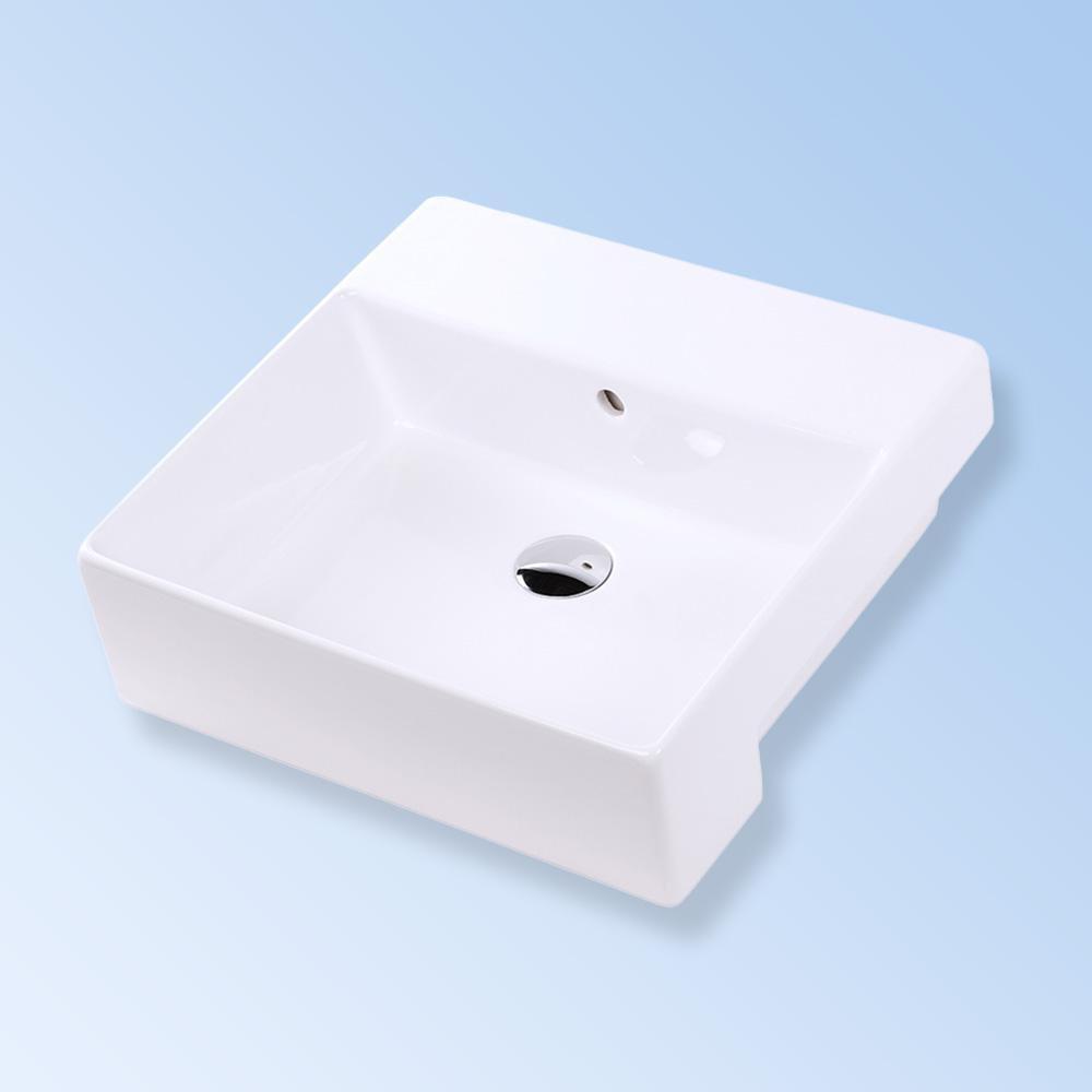 Lacava White 1-Hole Self-Rimming Semi Recessed Lavatory Faucet 