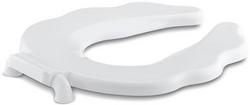 Round Open Front Toilet Seat in White with Antimicrobial Agent
