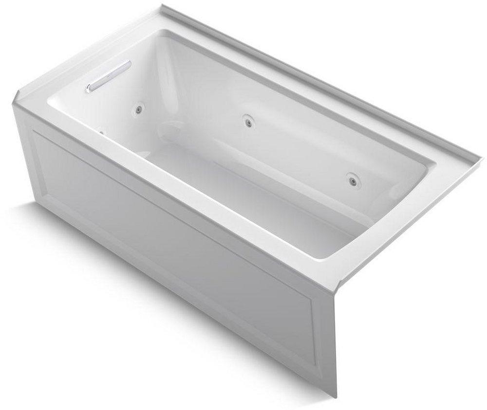 KOHLER White 60 x 30 in. Whirlpool Alcove Bathtub Left Drain 
