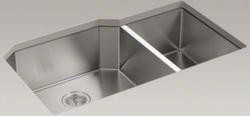 35-1/2 in. Undermount Stainless Steel Double Bowl Kitchen Sink