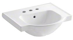 21 in. Rectangular Vitreous China Pedestal Bathroom Sink in White
