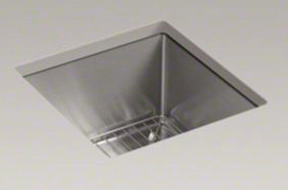 KOHLER Stainless Steel 15 x 15 in. Undermount Stainless Steel Bar Sink 
