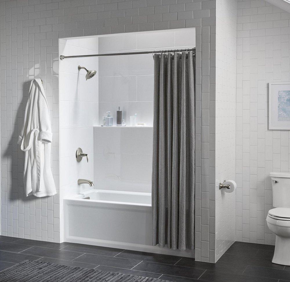 KOHLER White 60 x 30 in. Soaker Alcove Bathtub Left Drain 