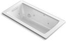 KOHLER White 60 x 30 in. Whirlpool Drop-In Bathtub with Reversible Drain 