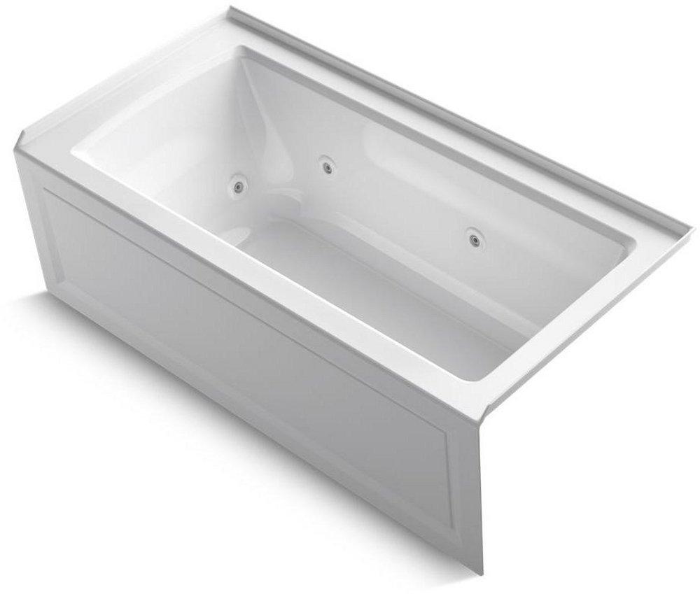 KOHLER White 60 x 30 in. Whirlpool Alcove Bathtub Right Drain 