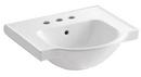 24 in. Rectangular Vitreous China Pedestal Bathroom Sink in White