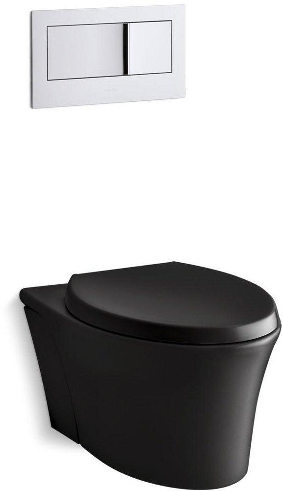 KOHLER Black Black&trade; Elongated Wall Mount Toilet Bowl 