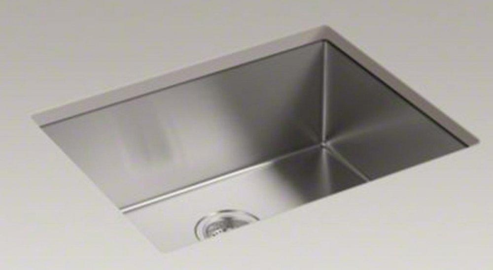 KOHLER Stainless Steel 24 x 18-1/4 in. No Hole Stainless Steel Single Bowl Undermount Kitchen Sink 