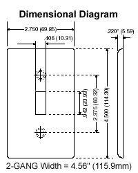 LEVITON White 4-1/2 x 4-1/2 in. Plastic 2-Gang Combo Wall Plate 