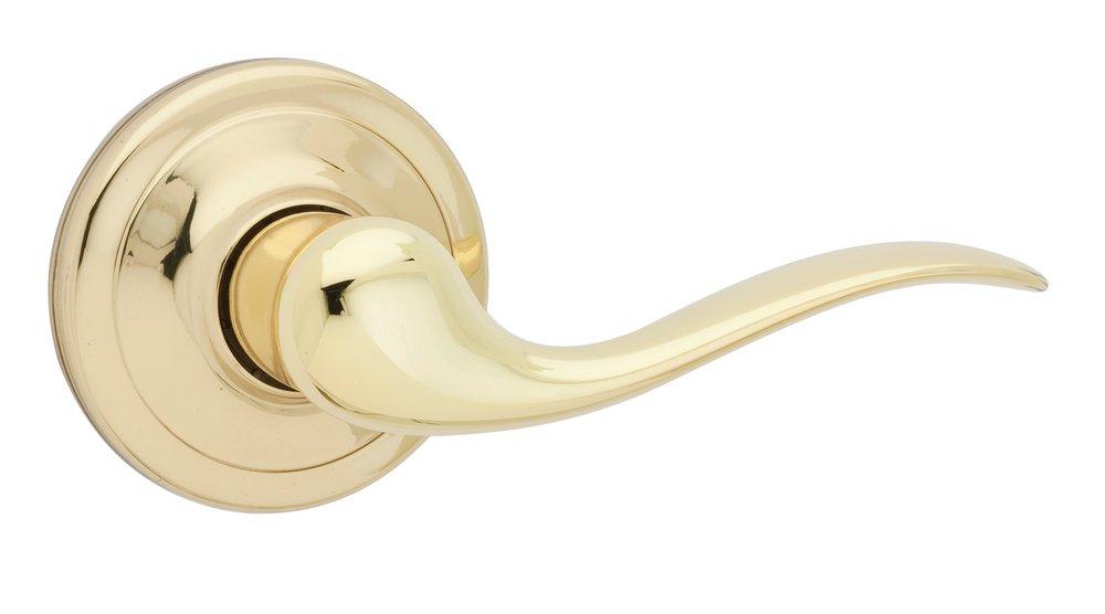 Kwikset Polished Brass Passage Lever Handle Set 