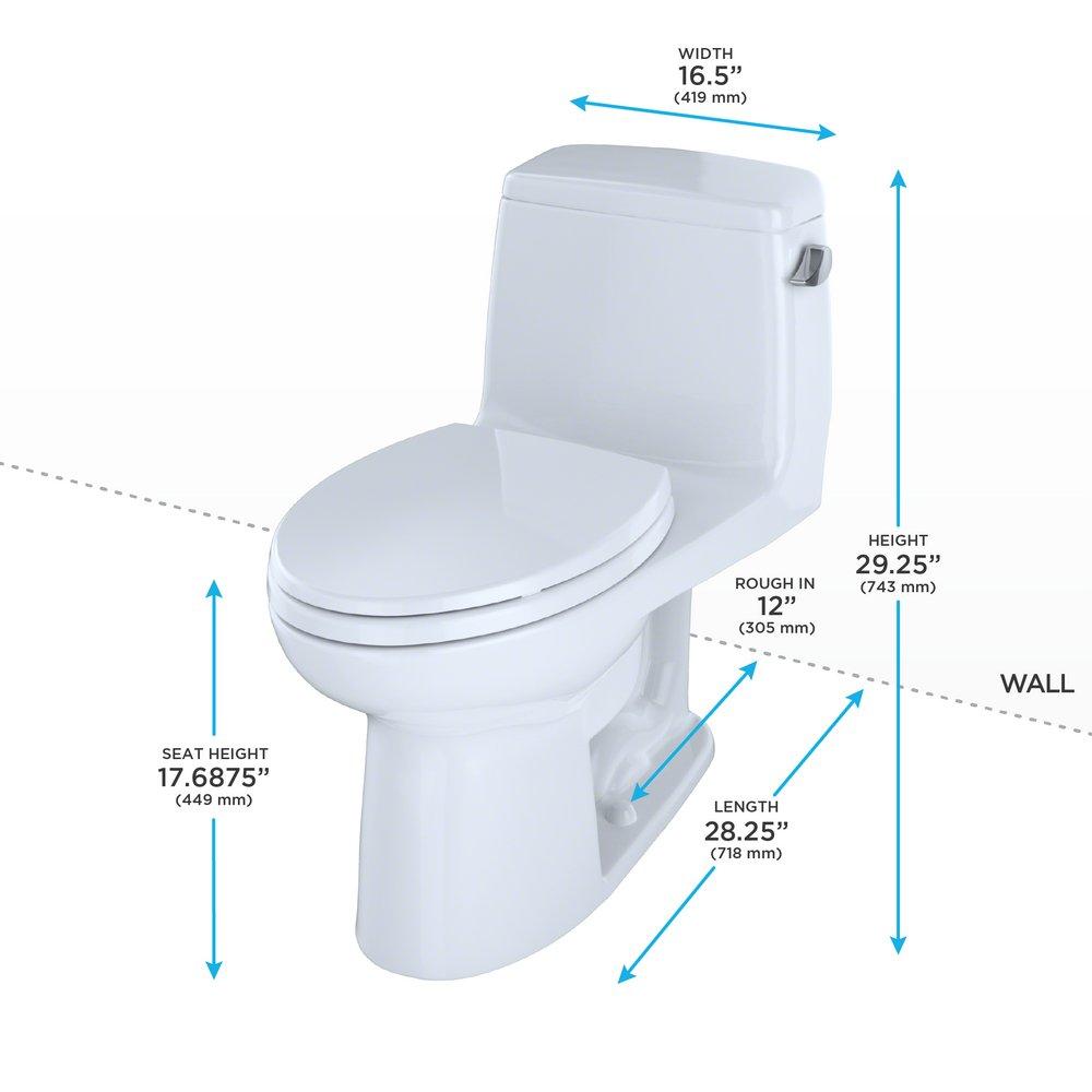 TOTO Cotton 1.28 gpf Elongated One Piece Toilet 
