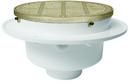 4 in. Hub Schedule 40 PVC Round Floor Sink with Ductile Iron Ring and Strainer in White