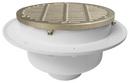 4 in. PVC Round Floor Sink and Ring and Strainer in White