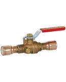 1 in. Brass Full Port Solvent Weld Ball Valve with Drain