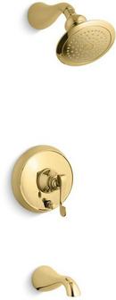 Single Lever Handle Pressure Balance Tub and Shower Trim Non-Diverter in Vibrant Polished Brass