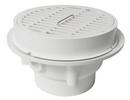 8-1/2 x 8-1/2 x 3 in. PVC Hub Small Round Floor Sink in White