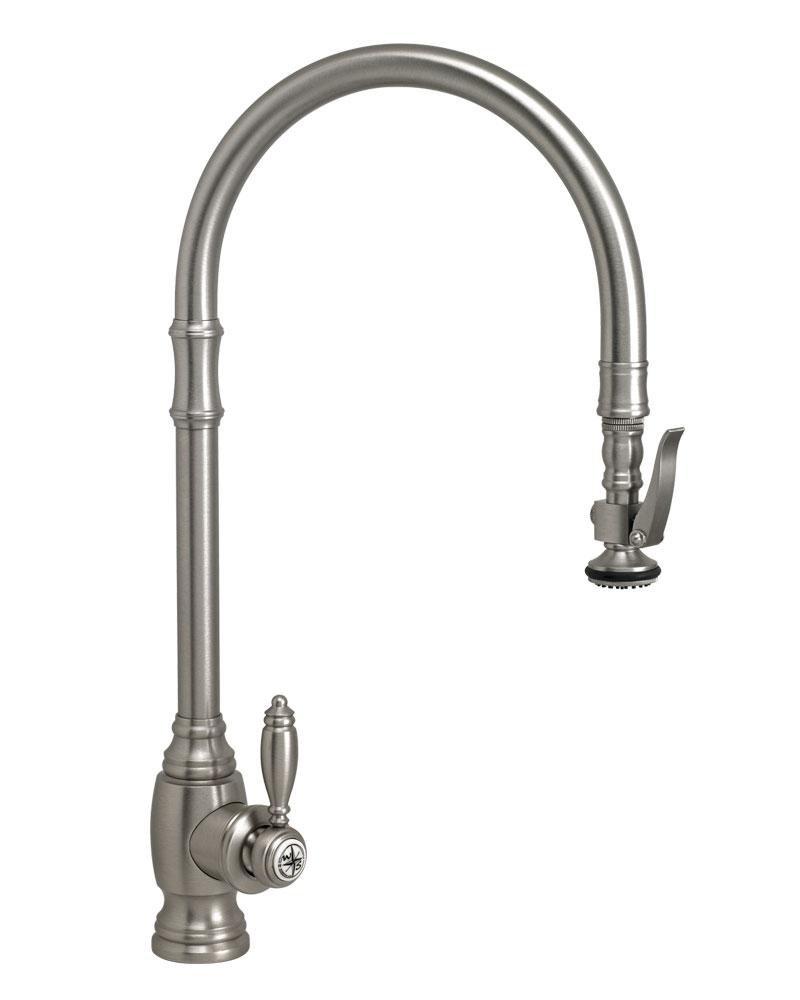 Waterstone Satin Nickel Single Handle Pull Down Kitchen Faucet 