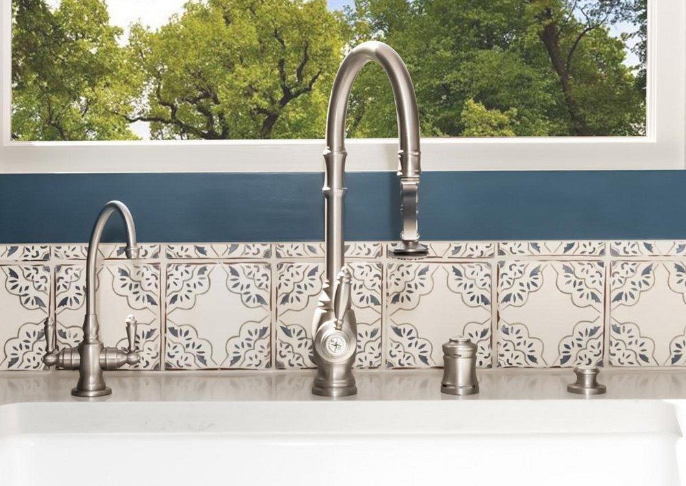 Waterstone Polished Nickel Two Handle Lever Handle Water Filter Faucet 