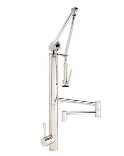 Single Handle Pull Down Kitchen Faucet in Stainless Steel