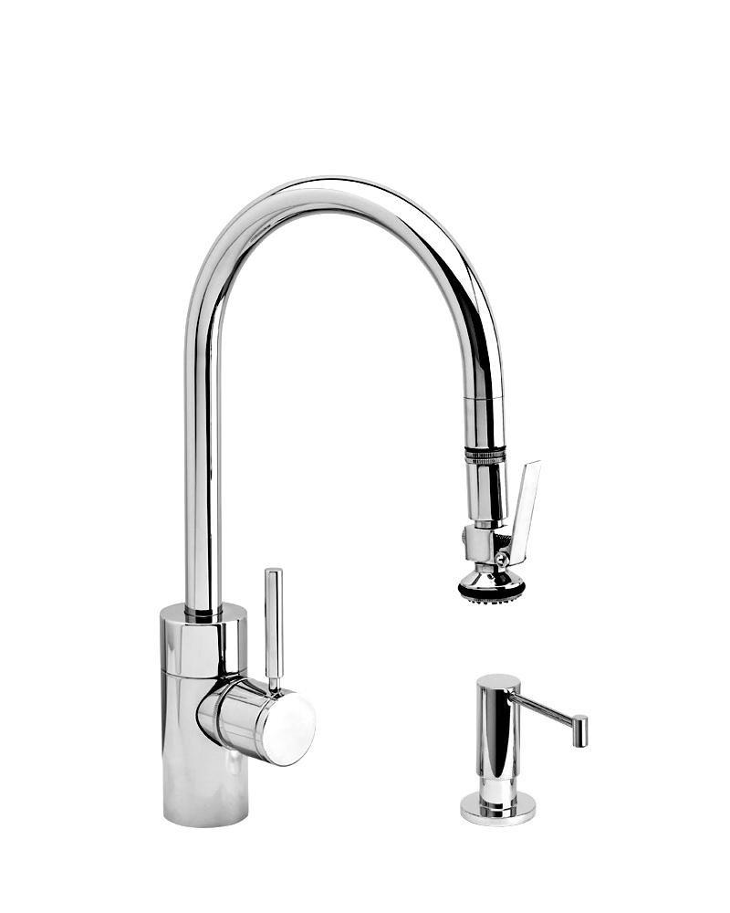 Waterstone Chrome 1.75 gpm 1 Hole Deck Mount Kitchen Faucet with Single Lever Handle 