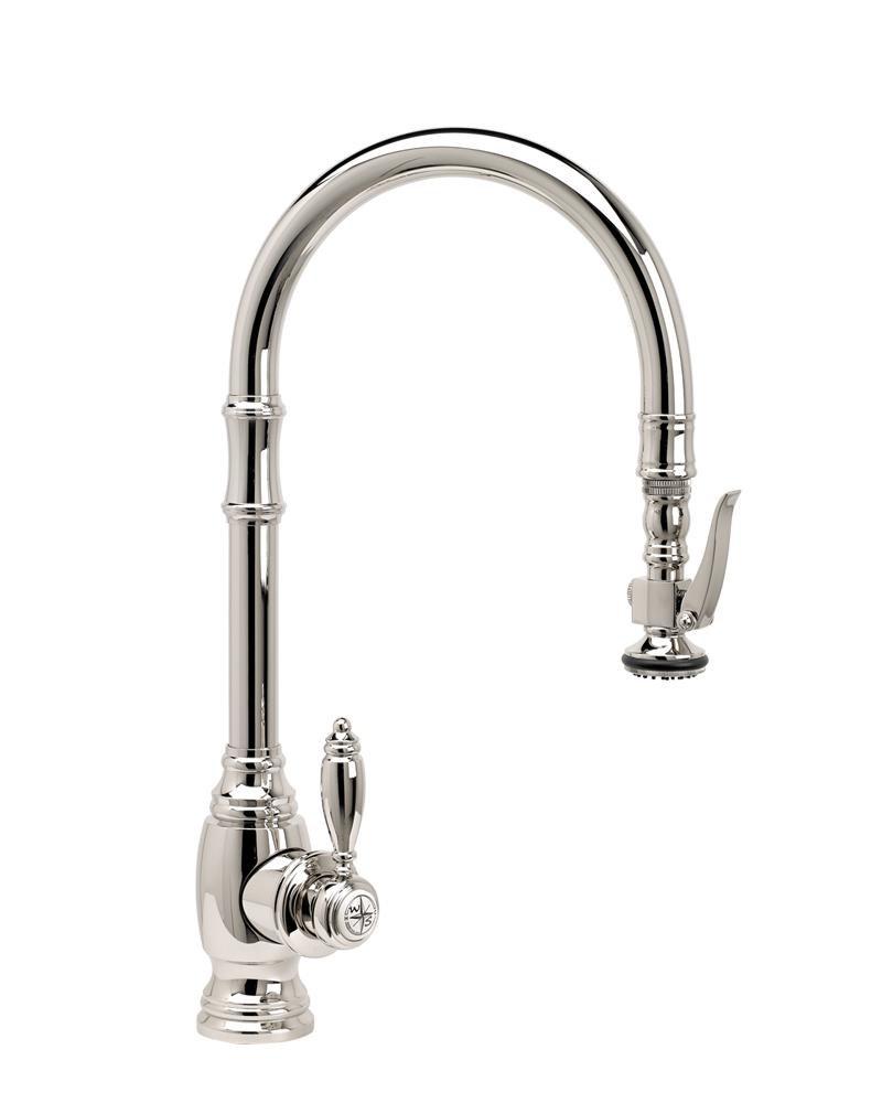 Waterstone Polished Nickel Single Handle Pull Down Kitchen Faucet 