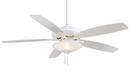 52 x 17 in. 5-Blade Ceiling Fan with Light in White