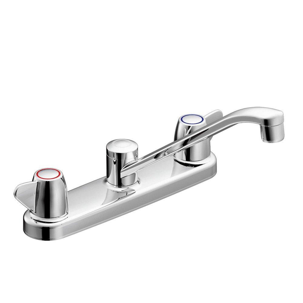 Cleveland Faucet Group Polished Chrome Two Handle Widespread Kitchen Faucet 