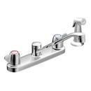 Two Handle Kitchen Faucet with Side Spray in Chrome